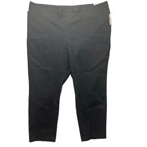 Catherines Everyday Flat Front Tapered Leg Pants Black Size 4X